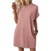 imageEVALESS Womens Summer Dresses 2026 Fashion Short Sleeve Cute Spring Mini Dress Crewneck Casual Beach Vacation DressesZ Apricot Pink