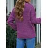 imageEVALESS Quarter Zip Sweaters for Women Waffle Kint Long Sleeve Pullover Sweater Business Casual OutfitsB Purple