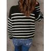 imageEVALESS Quarter Zip Sweaters for Women Waffle Kint Long Sleeve Pullover Sweater Business Casual OutfitsC Stripe Black