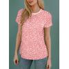 imageEVALESS Womens Casual Polka Dot Tops Crewneck Short Sleeve T Shirts Fashion Outfits 2026 Spring Summer ShirtsD1 Pink