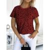 imageEVALESS Womens Casual Polka Dot Tops Crewneck Short Sleeve T Shirts Fashion Outfits 2026 Spring Summer ShirtsE Ruby