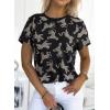 imageEVALESS Womens Casual Polka Dot Tops Crewneck Short Sleeve T Shirts Fashion Outfits 2026 Spring Summer ShirtsG Black