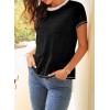 imageEVALESS Womens Casual Polka Dot Tops Crewneck Short Sleeve T Shirts Fashion Outfits 2026 Spring Summer ShirtsH Black