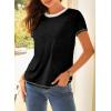 imageEVALESS Womens Casual Polka Dot Tops Crewneck Short Sleeve T Shirts Fashion Outfits 2026 Spring Summer ShirtsH Black