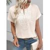 imageEVALESS Womens Tops Summer Trendy Dressy Casual V Neck Short Sleeve Shirts Cute Boho Business Work Loose BlousesBeige