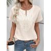 imageEVALESS Womens Tops Summer Trendy Dressy Casual V Neck Short Sleeve Shirts Cute Boho Business Work Loose BlousesBeige