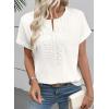 imageEVALESS Womens Tops Summer Trendy Dressy Casual V Neck Short Sleeve Shirts Cute Boho Business Work Loose BlousesWhite
