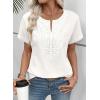 imageEVALESS Womens Tops Summer Trendy Dressy Casual V Neck Short Sleeve Shirts Cute Boho Business Work Loose BlousesWhite
