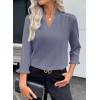imageEVALESS Blouses for Women Dressy Casual 34 Length Sleeve Lace Patchwork Business Work TopsAshleigh Blue