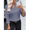 imageEVALESS Blouses for Women Dressy Casual 34 Length Sleeve Lace Patchwork Business Work TopsAshleigh Blue