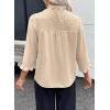imageEVALESS Blouses for Women Dressy Casual 34 Length Sleeve Lace Patchwork Business Work TopsParchment