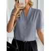 imageEVALESS Blouses for Women Dressy Casual Summer Short Sleeve Button Down Shirts Business Work TopsIvy
