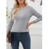 imageEVALESS Fall Sweaters for Women 2025 Trendy Wool Blend Sweaters Long Sleeve Crewneck Fall Outfits Pullover Sweater Tops1a Urban Grey