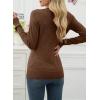 imageEVALESS Fall Sweaters for Women 2025 Trendy Wool Blend Sweaters Long Sleeve Crewneck Fall Outfits Pullover Sweater Tops1a Walnut
