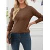 imageEVALESS Fall Sweaters for Women 2025 Trendy Wool Blend Sweaters Long Sleeve Crewneck Fall Outfits Pullover Sweater Tops1a Walnut