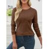 imageEVALESS Fall Sweaters for Women 2025 Trendy Wool Blend Sweaters Long Sleeve Crewneck Fall Outfits Pullover Sweater Tops1a Walnut