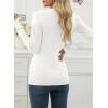 imageEVALESS Fall Sweaters for Women 2025 Trendy Wool Blend Sweaters Long Sleeve Crewneck Fall Outfits Pullover Sweater Tops1a White
