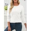 imageEVALESS Fall Sweaters for Women 2025 Trendy Wool Blend Sweaters Long Sleeve Crewneck Fall Outfits Pullover Sweater Tops1a White