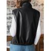 imageEVALESS Faux Leather Jacket Women Sleeveless Motorcycle Coat Zip Up Vest Jackets Fall Fashion Outfits Winter ClothesBlack