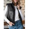 imageEVALESS Faux Leather Jacket Women Sleeveless Motorcycle Coat Zip Up Vest Jackets Fall Fashion Outfits Winter ClothesBlack