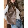 imageEVALESS Faux Leather Jacket Women Sleeveless Motorcycle Coat Zip Up Vest Jackets Fall Fashion Outfits Winter ClothesBrown