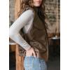 imageEVALESS Faux Leather Jacket Women Sleeveless Motorcycle Coat Zip Up Vest Jackets Fall Fashion Outfits Winter ClothesBrown