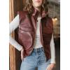 imageEVALESS Faux Leather Jacket Women Sleeveless Motorcycle Coat Zip Up Vest Jackets Fall Fashion Outfits Winter ClothesBurgundy