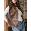 imageEVALESS Faux Leather Jacket Women Sleeveless Motorcycle Coat Zip Up Vest Jackets Fall Fashion Outfits Winter ClothesCoffee