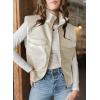 imageEVALESS Faux Leather Jacket Women Sleeveless Motorcycle Coat Zip Up Vest Jackets Fall Fashion Outfits Winter ClothesWhite
