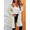 imageEVALESS Fuzzy Fleece Jackets for Women Fashion Long Sleeve Lapel Button Down Long Teddy Coat Faux Fur Warm Winter Outwear1b Beige
