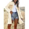 imageEVALESS Fuzzy Fleece Jackets for Women Fashion Long Sleeve Lapel Button Down Long Teddy Coat Faux Fur Warm Winter Outwear1b Beige