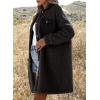 imageEVALESS Fuzzy Fleece Jackets for Women Fashion Long Sleeve Lapel Button Down Long Teddy Coat Faux Fur Warm Winter OutwearB Black