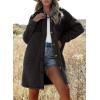 imageEVALESS Fuzzy Fleece Jackets for Women Fashion Long Sleeve Lapel Button Down Long Teddy Coat Faux Fur Warm Winter OutwearB Black
