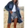 imageEVALESS Fuzzy Fleece Jackets for Women Fashion Long Sleeve Lapel Button Down Long Teddy Coat Faux Fur Warm Winter OutwearB Blue