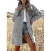 imageEVALESS Fuzzy Fleece Jackets for Women Fashion Long Sleeve Lapel Button Down Long Teddy Coat Faux Fur Warm Winter OutwearD Gray
