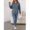 imageEVALESS Hoodies for Women Long Sleeve Patchwork Waffle Knit Drawstring Oversized Hooded Sweatshirt Tops Fashion 2025Dusk Blue
