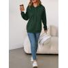 imageEVALESS Hoodies for Women Long Sleeve Patchwork Waffle Knit Drawstring Oversized Hooded Sweatshirt Tops Fashion 2025Forest Green
