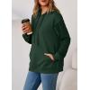 imageEVALESS Hoodies for Women Long Sleeve Patchwork Waffle Knit Drawstring Oversized Hooded Sweatshirt Tops Fashion 2025Forest Green