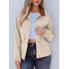 imageEVALESS Jackets for Women Fall Fashion 2025 Lightweight Coat Button Down Cropped Shackets With PocketsApricot
