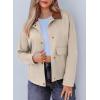 imageEVALESS Jackets for Women Fall Fashion 2025 Lightweight Coat Button Down Cropped Shackets With PocketsApricot