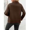 imageEVALESS Jackets for Women Fall Fashion 2025 Lightweight Coat Button Down Cropped Shackets With PocketsDark Brown