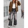 imageEVALESS Leather Jacket Women Faux Motorcycle Coats Fashion Oversized Bomber Zip Up Jackets Trendy Fall Winter Outfits 2025Chestnut