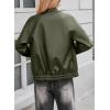 imageEVALESS Leather Jacket Women Faux Motorcycle Coats Fashion Oversized Bomber Zip Up Jackets Trendy Fall Winter Outfits 2025Green