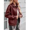 imageEVALESS Leather Jacket Women Faux Motorcycle Coats Fashion Oversized Bomber Zip Up Jackets Trendy Fall Winter Outfits 2025Red