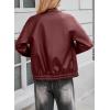 imageEVALESS Leather Jacket Women Faux Motorcycle Coats Fashion Oversized Bomber Zip Up Jackets Trendy Fall Winter Outfits 2025Red