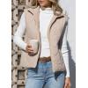 imageEVALESS Puffer Vest Women Fall Winter Coats 2025 Lightweight Stand Collar Vest Trendy Sleeveless Zip Up Quilted JacketsParchment