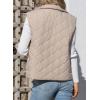 imageEVALESS Puffer Vest Women Fall Winter Coats 2025 Lightweight Stand Collar Vest Trendy Sleeveless Zip Up Quilted JacketsParchment