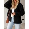 imageEVALESS Womens Fleece Jacket Long Sleeve Zip Up Sherpa Coats 2025 Fall Winter Trendy Fuzzy Hooded Jackets with PocketsBlack