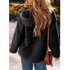 imageEVALESS Womens Fleece Jacket Long Sleeve Zip Up Sherpa Coats 2025 Fall Winter Trendy Fuzzy Hooded Jackets with PocketsBlack