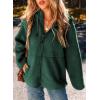 imageEVALESS Womens Fleece Jacket Long Sleeve Zip Up Sherpa Coats 2025 Fall Winter Trendy Fuzzy Hooded Jackets with PocketsBlackish Green